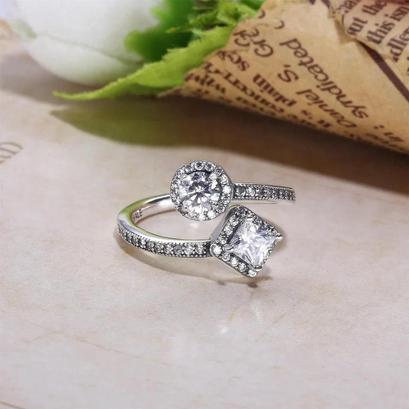 (bilde for) Pandora Open silver ring with clear cubic zirconia - 191031CZ - Vis 2