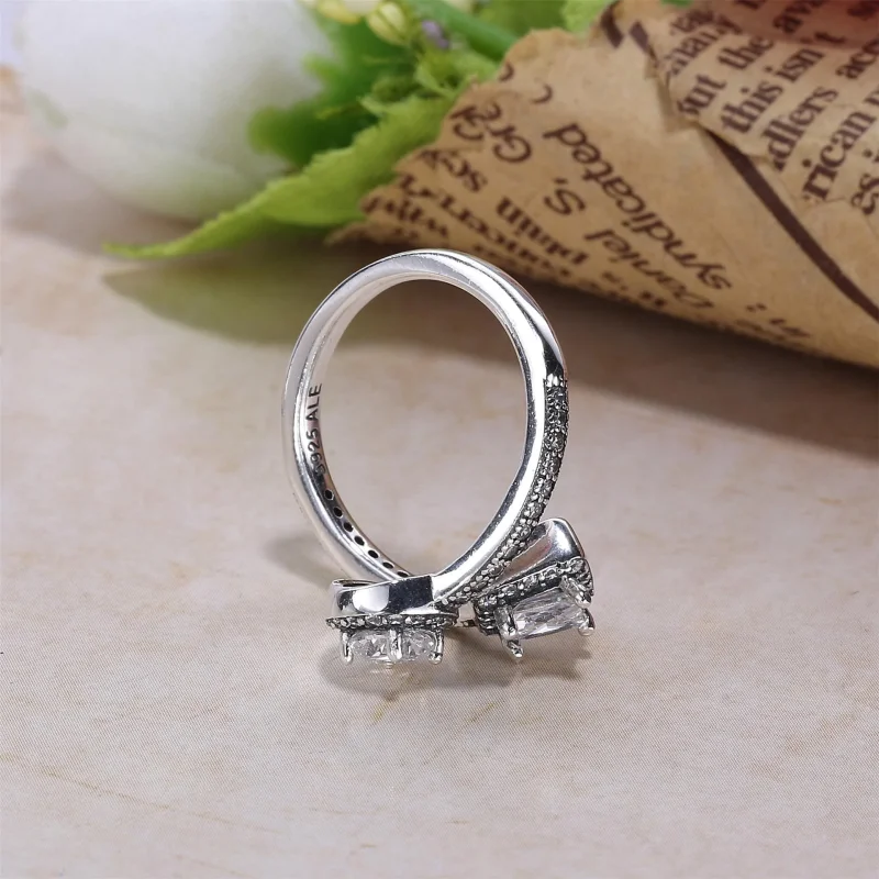 (bilde for) Pandora Open silver ring with clear cubic zirconia - 191031CZ - Vis 3