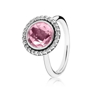 (bilde for) Pandora Ring, sølv, pink zirkonia - 190904PCZ