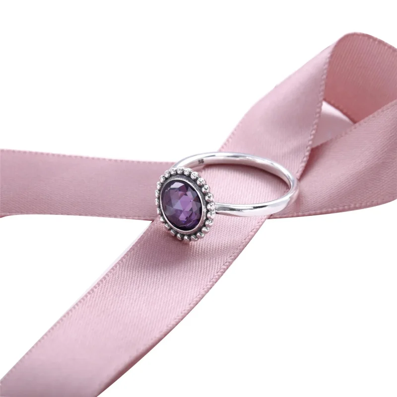 (bilde for) Pandora Ring, sterlingsølv, lilla kubisk zirkonia - 190904ACZ - Vis 2