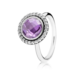 (bilde for) Pandora Ring, sterlingsølv, lilla kubisk zirkonia - 190904ACZ