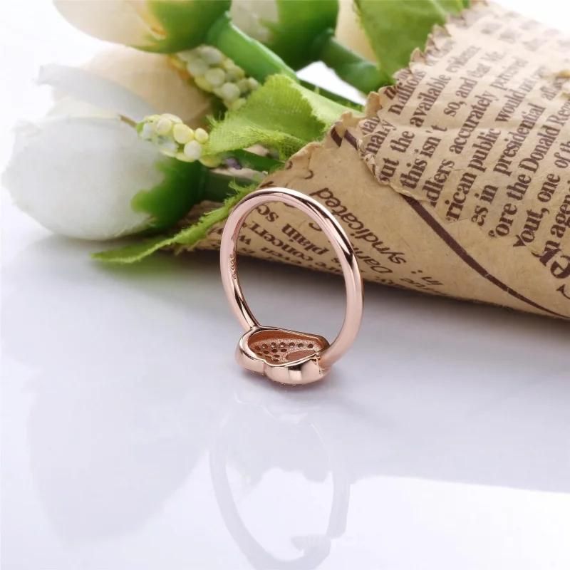 (bilde for) PANDORA Rose heart ring with clear cubic zirconia - 186550CZ - Vis 4