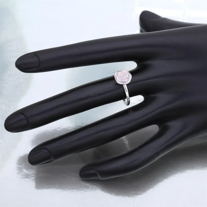 (bilde for) Pandora Rose silver ring with pink enamel - 190905EN40 - Vis 4