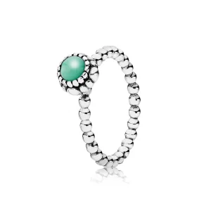 (bilde for) Pandora Silver ring, birthstone-May, chrysoprase - 190854CH