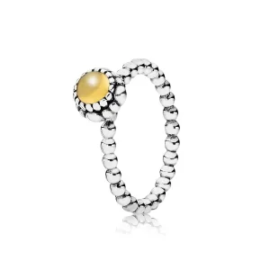 (bilde for) Pandora Silver ring, birthstone-November, citrine - 190854CIG