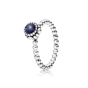 (bilde for) Pandora Silver ring, birthstone-September, Lapis Lazuli - 190854LP