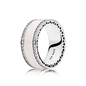 (bilde for) Pandora Silver ring with clear cubic zirconia and pink enamel - 191024EN40
