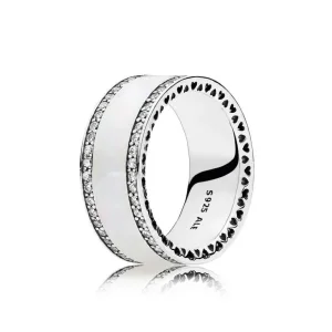 (bilde for) Pandora Silver ring with clear cubic zirconia and silver enamel - 191024EN23