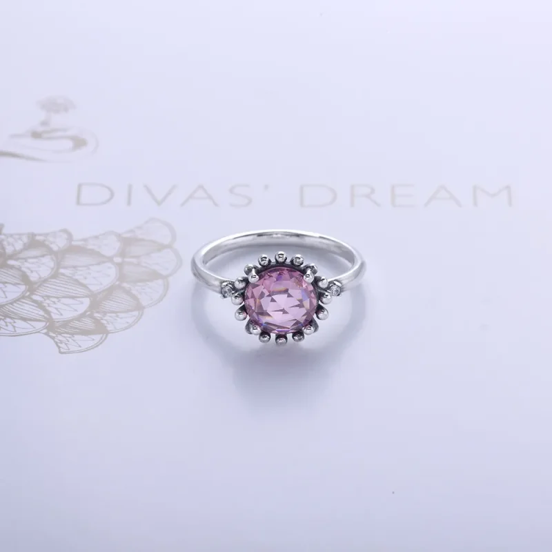 (bilde for) Pandora Sterlingsølvring, lys ametyst - 190850PAM - Vis 3