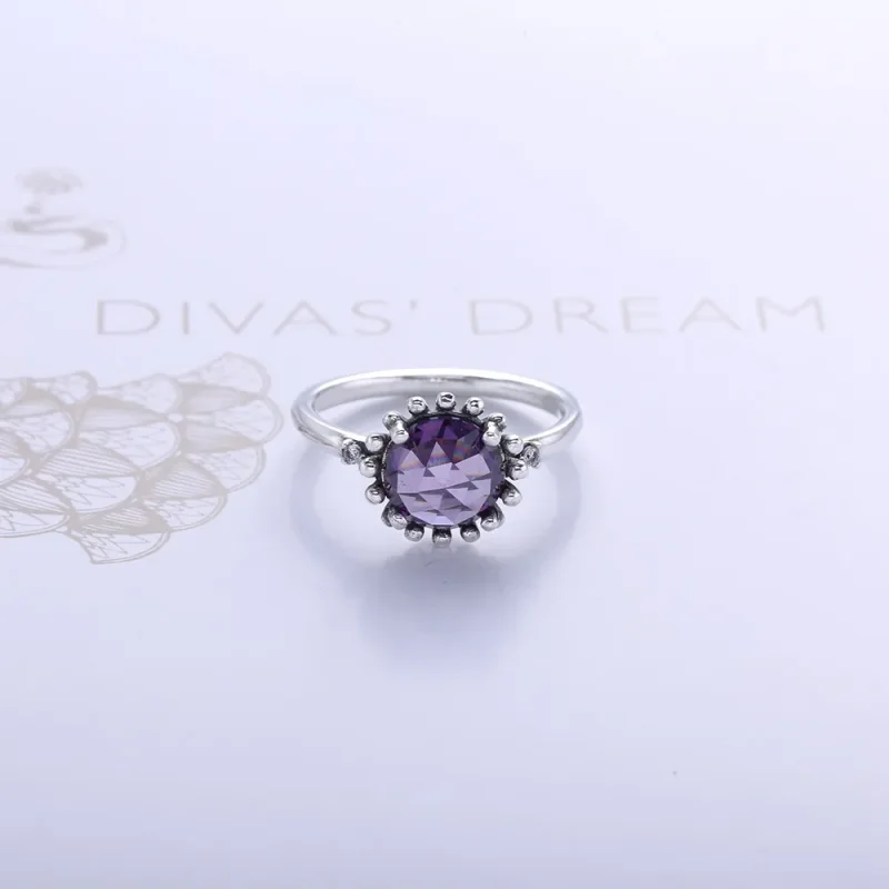 (bilde for) Pandora Sterlingsølvring, lys ametyst - 190850PAM - Vis 4