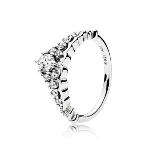 (bilde for) Pandora Tiara silver ring with clear cubic zirconia - 196226CZ