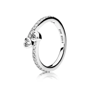 (bilde for) Pandora To Funklende Hjerter Ring - 191023CZ
