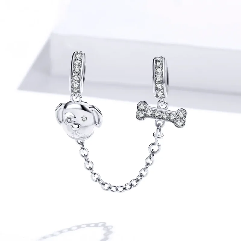 (bilde for) Pandora Style Adorable Puppy Safety Chain - SCC1434 - Vis 2
