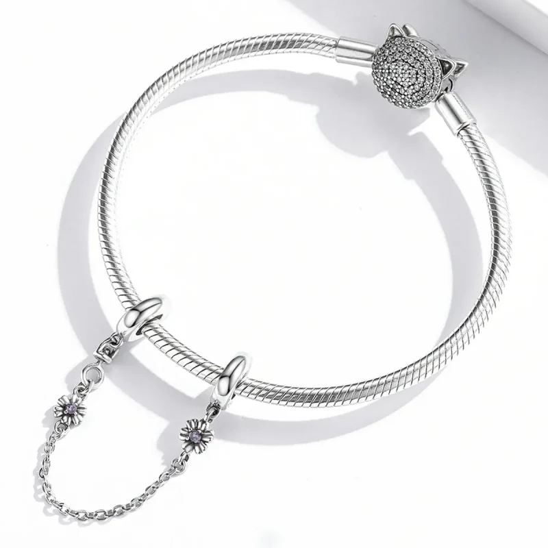 (bilde for) Pandora Style Retro Flowers sikkerhetskjede - SCC2100 - Vis 3
