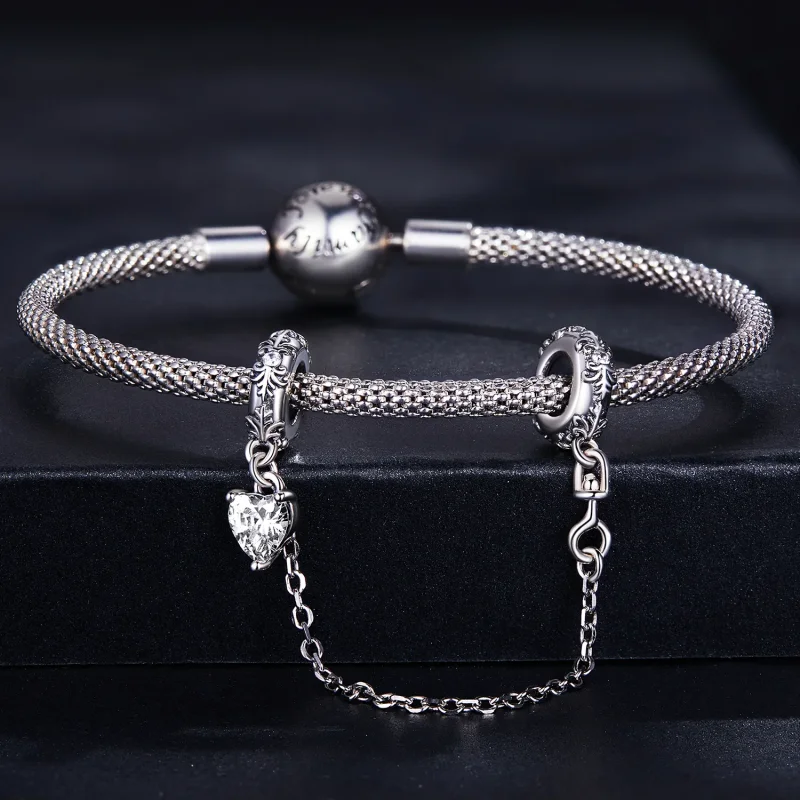 (bilde for) Pandora Style Retro Pattern Safety Chain - SCC2407 - Vis 3