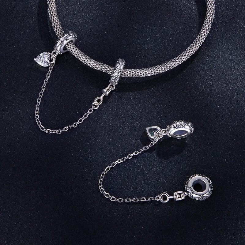 (bilde for) Pandora Style Retro Pattern Safety Chain - SCC2407 - Vis 4