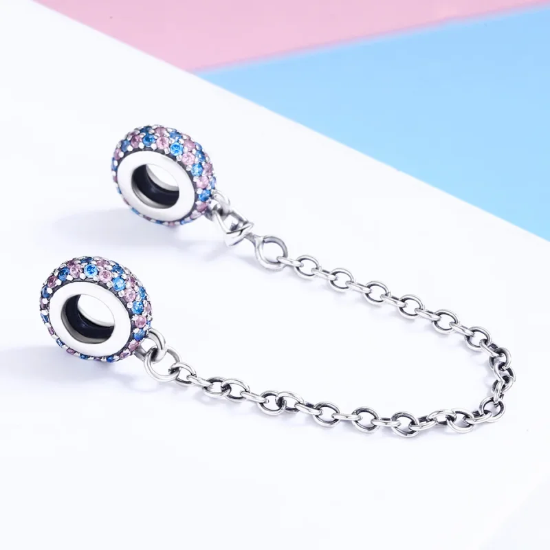 (bilde for) Pandora Style Rosa Blå Miracle Safety Chain - SCC379 - Vis 4