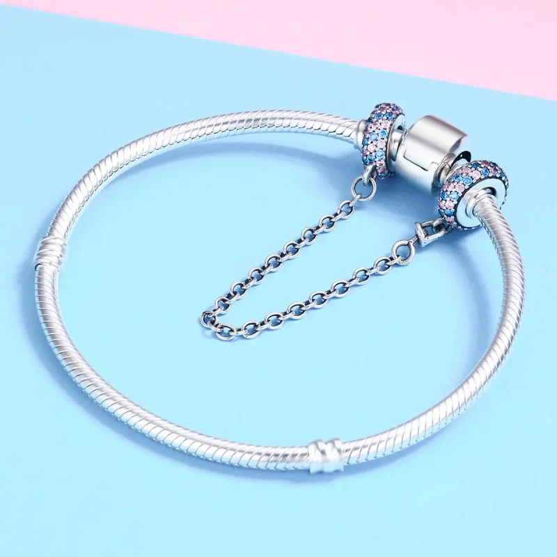 (bilde for) Pandora Style Rosa Blå Miracle Safety Chain - SCC379 - Vis 6