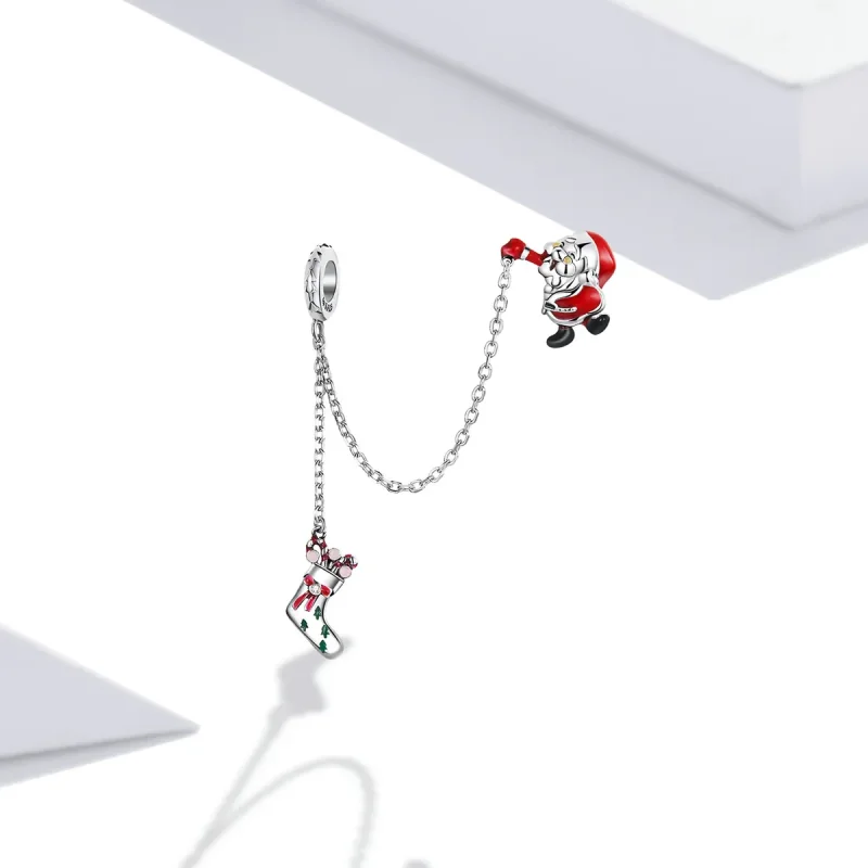 (bilde for) Pandora Style Santa Claus sikkerhetskjede - BSC542 - Vis 2