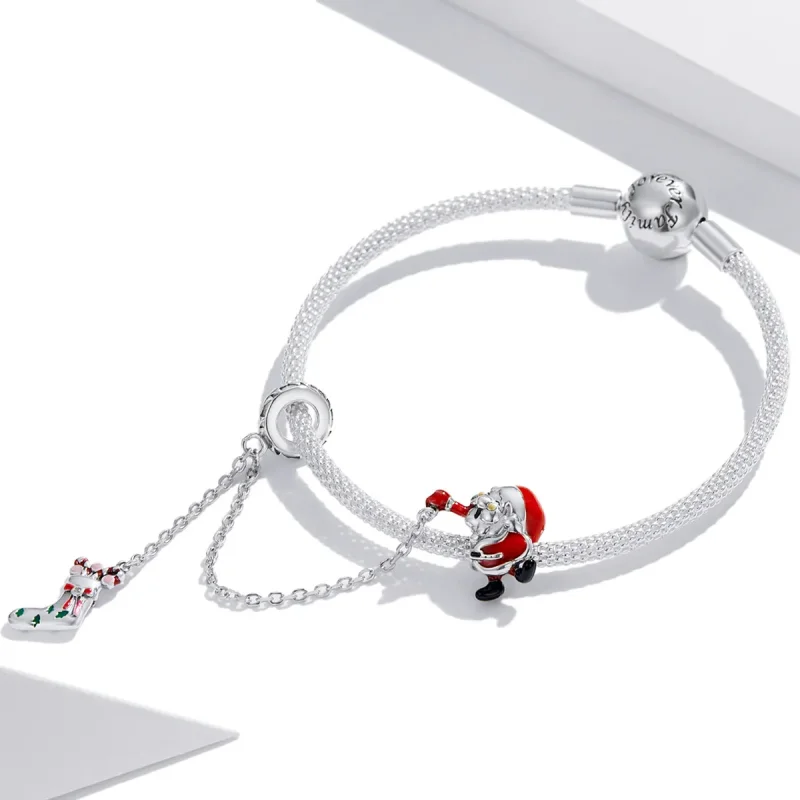 (bilde for) Pandora Style Santa Claus sikkerhetskjede - BSC542 - Vis 3