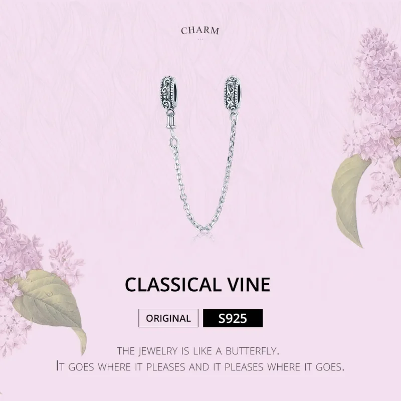 (bilde for) Pandora Style Silver Classical Vine sikkerhetskjede - SCC1546 - Vis 6