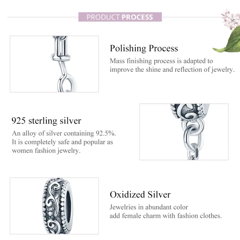 (bilde for) Pandora Style Silver Classical Vine sikkerhetskjede - SCC1546 - Vis 8