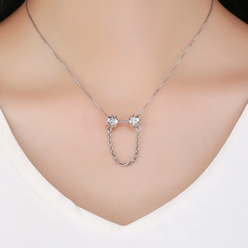 (bilde for) Pandora Style Silver Cute Hearts sikkerhetskjede - SCC736 - Vis 5