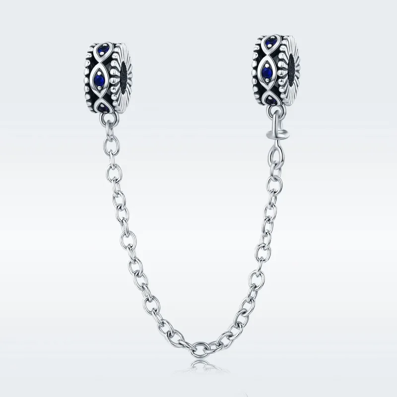 (bilde for) Pandora Style Silver Devil's Eye sikkerhetskjede - SCC617 - Vis 2