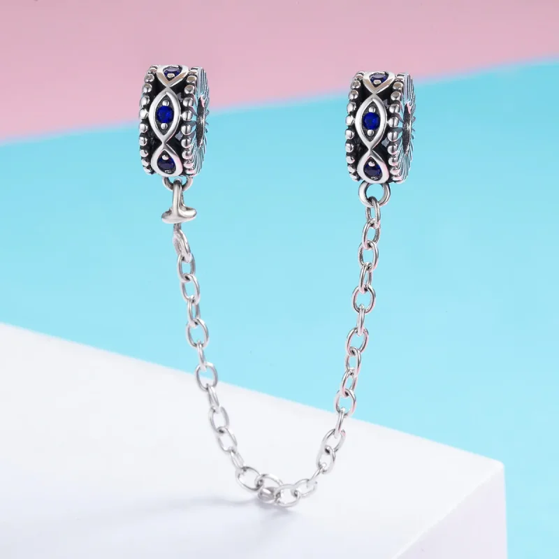 (bilde for) Pandora Style Silver Devil's Eye sikkerhetskjede - SCC617 - Vis 3