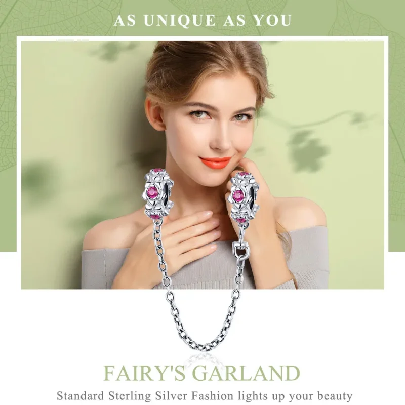 (bilde for) Pandora Style Silver Fairy's Garland sikkerhetskjede - BSC035 - Vis 6