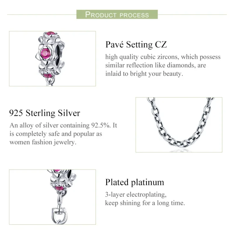 (bilde for) Pandora Style Silver Fairy's Garland sikkerhetskjede - BSC035 - Vis 7