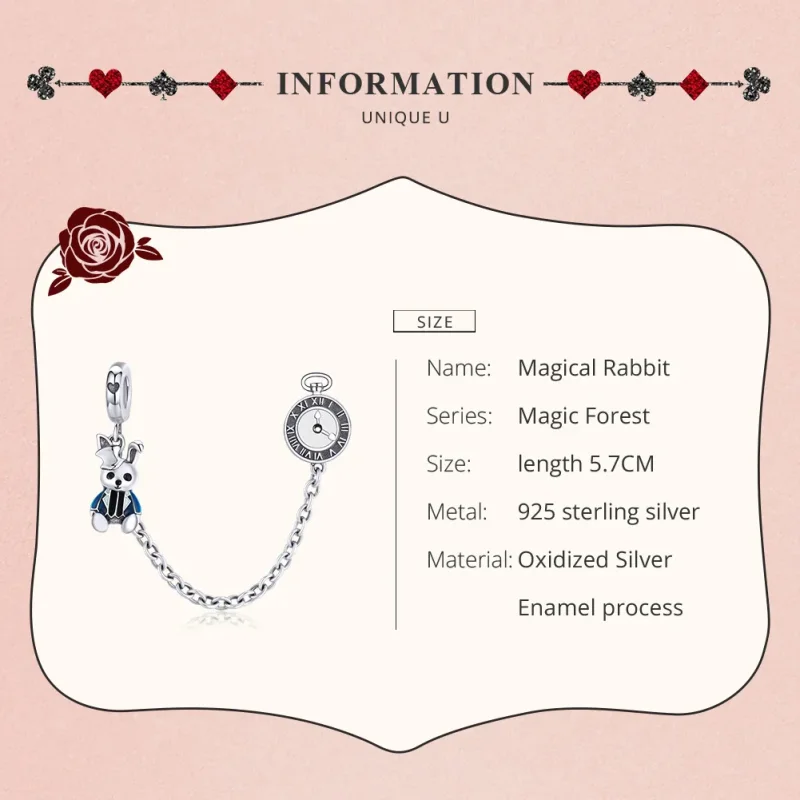 (bilde for) Pandora Style Silver Hare sikkerhetskjede - SCC1443 - Vis 7
