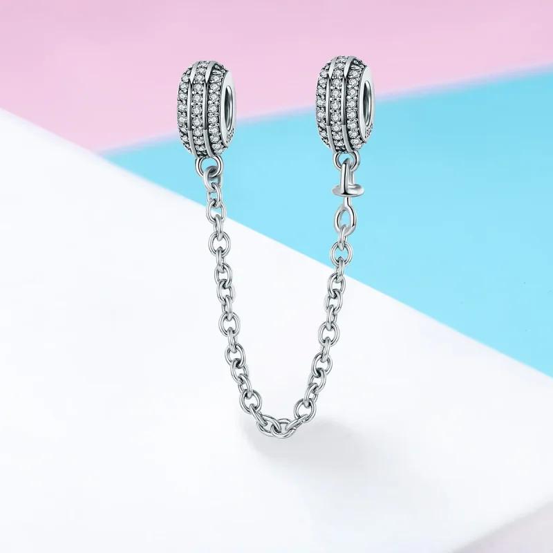 (bilde for) Pandora Style Silver Pave sikkerhetskjede - SCC812 - Vis 2