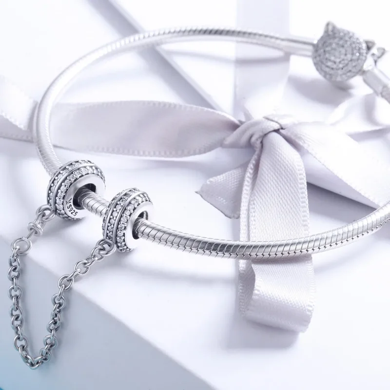 (bilde for) Pandora Style Silver Pave sikkerhetskjede - SCC812 - Vis 4