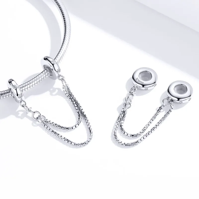 (bilde for) Pandora Style Silver Simple Chain Safety Chain - SCC1419 - Vis 4
