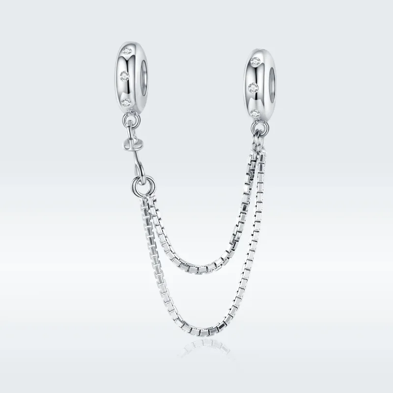 (bilde for) Pandora Style Silver Simple Chain Safety Chain - SCC1419 - Vis 5