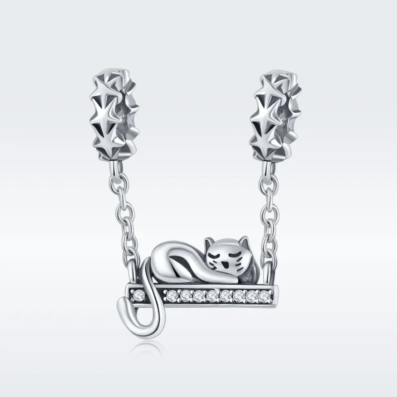 (bilde for) Pandora Style Silver Sleeping Cat sikkerhetskjede - SCC856 - Vis 3