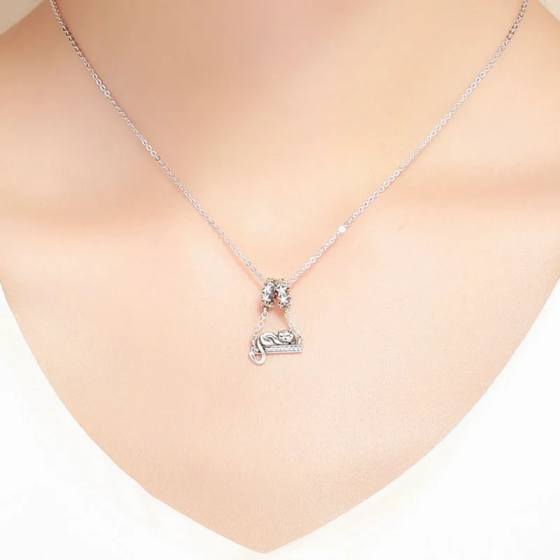 (bilde for) Pandora Style Silver Sleeping Cat sikkerhetskjede - SCC856 - Vis 5