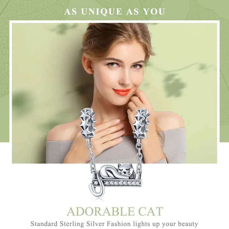 (bilde for) Pandora Style Silver Sleeping Cat sikkerhetskjede - SCC856 - Vis 6