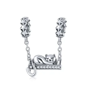 (bilde for) Pandora Style Silver Sleeping Cat sikkerhetskjede - SCC856