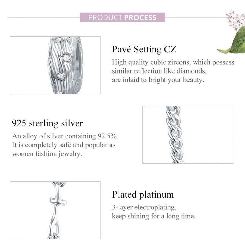 (bilde for) Pandora Style Silver Water Wave sikkerhetskjede - SCC1577 - Vis 8
