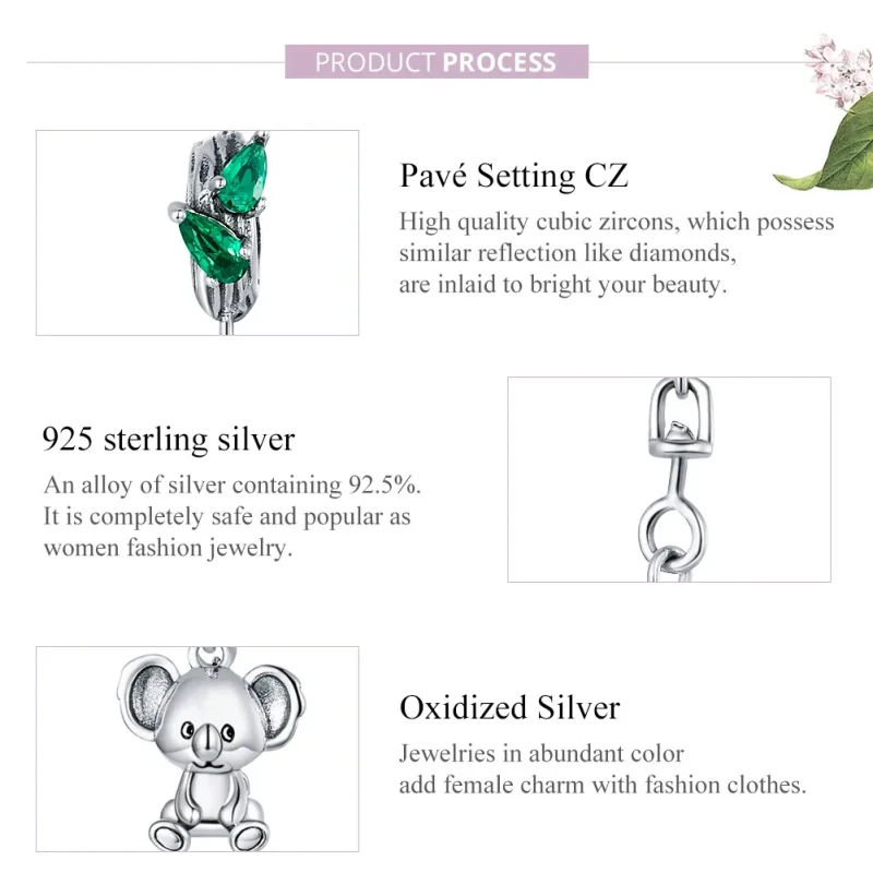 (bilde for) Pandora Style Sølv Søt Koala sikkerhetskjede - SCC1523 - Vis 8