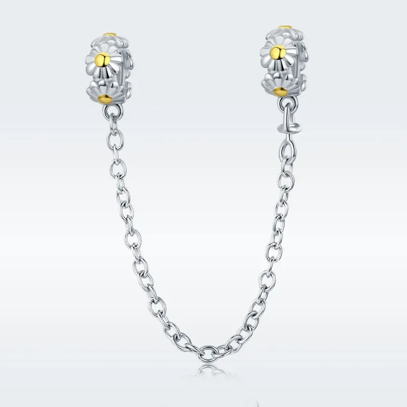 (bilde for) Pandora Style Two Tone Daisy Safety Chain - SCC618 - Vis 2