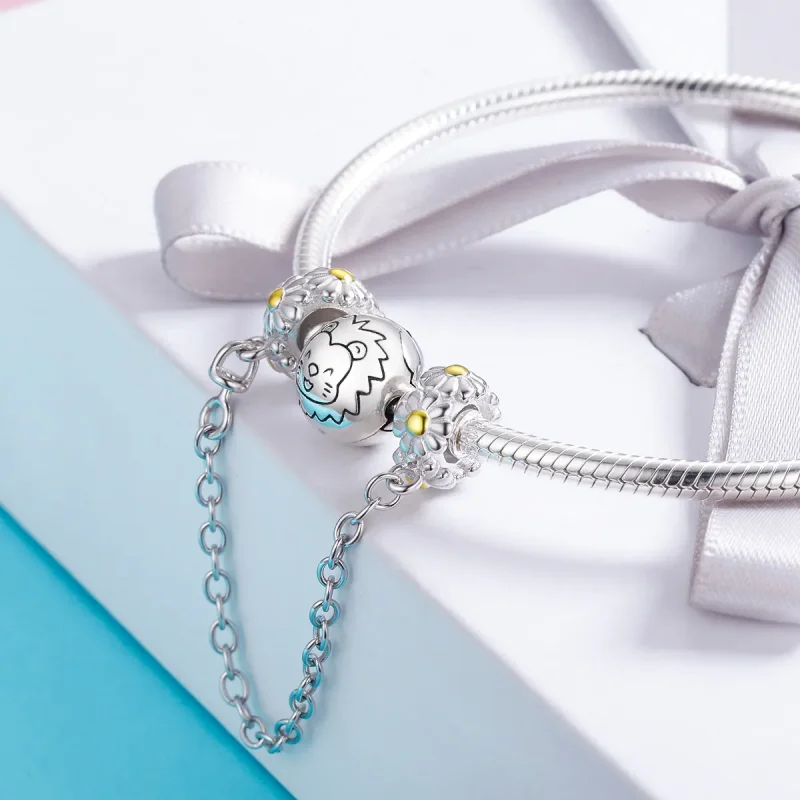 (bilde for) Pandora Style Two Tone Daisy Safety Chain - SCC618 - Vis 5