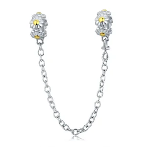 (bilde for) Pandora Style Two Tone Daisy Safety Chain - SCC618