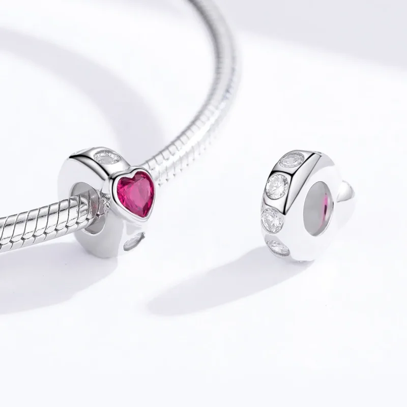 (bilde for) Pandora Style Silver Bright Love Spacer Charm - BSC123 - Vis 3