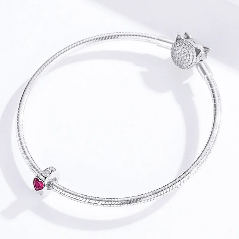 (bilde for) Pandora Style Silver Bright Love Spacer Charm - BSC123 - Vis 4