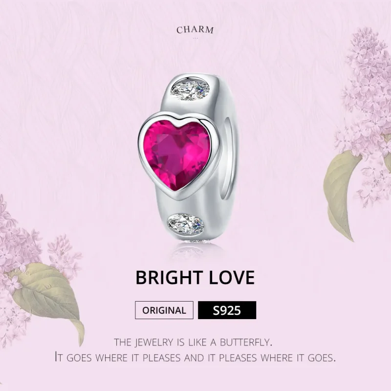 (bilde for) Pandora Style Silver Bright Love Spacer Charm - BSC123 - Vis 5