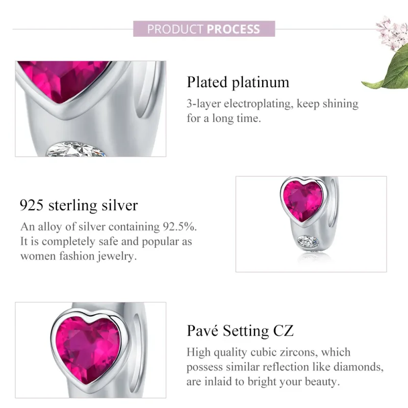 (bilde for) Pandora Style Silver Bright Love Spacer Charm - BSC123 - Vis 7