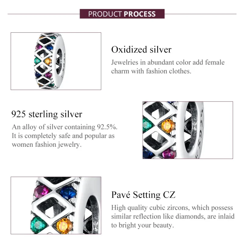 (bilde for) Pandora Style Silver Circus Jumping Game Spacer Charm - SCC1659 - Vis 6